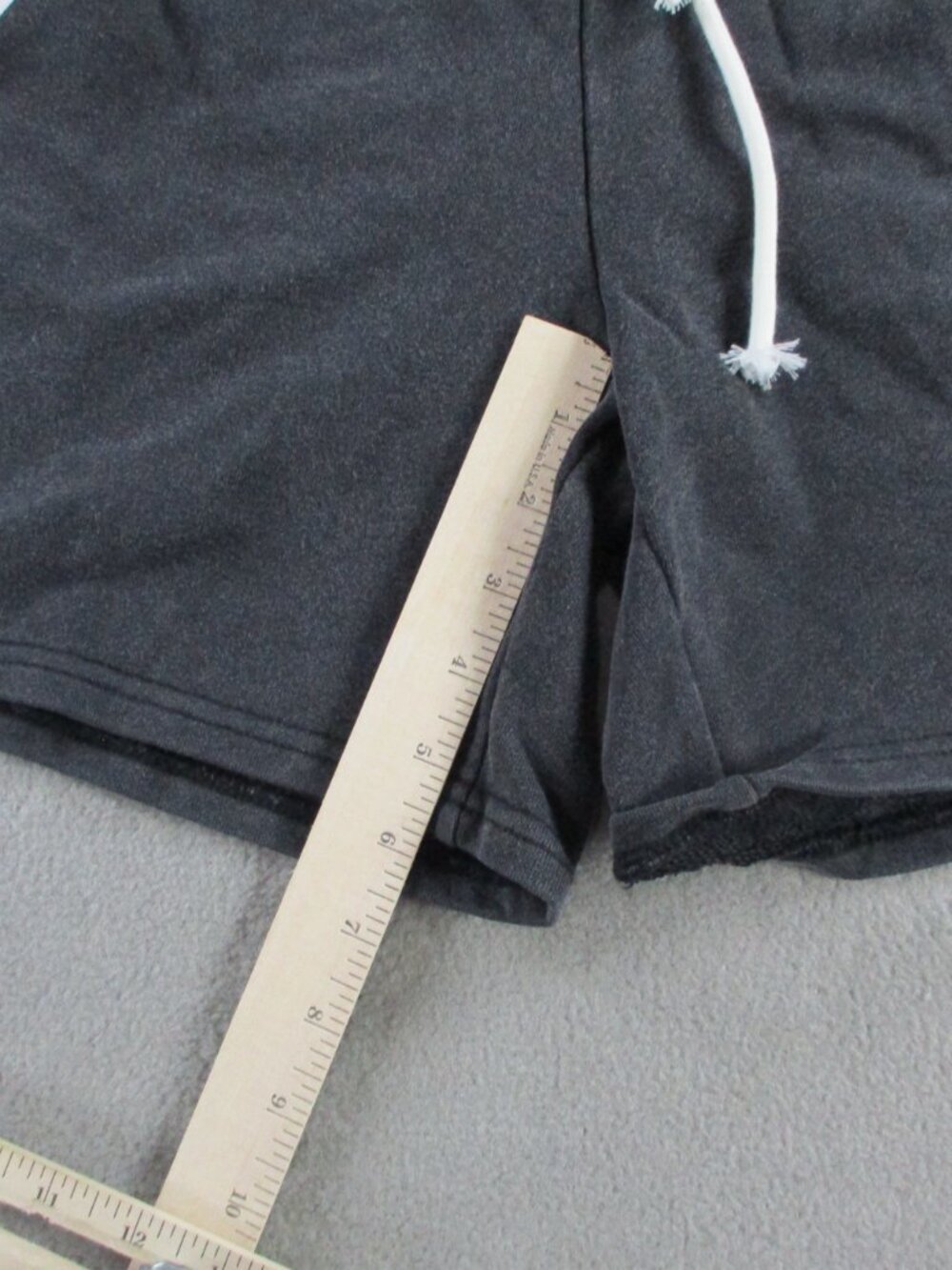 HELLSTAR Flame Shorts Mens Medium Gray White Sweat Drawstring Graphic Grunge NEW - Picture 6 of 8